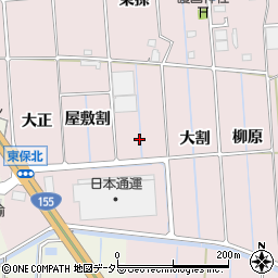 愛知県愛西市東保町五間割周辺の地図