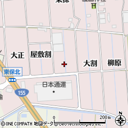 愛知県愛西市東保町（五間割）周辺の地図