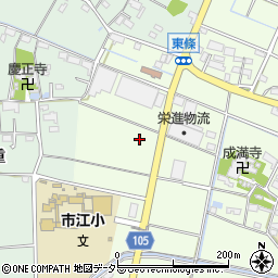 愛知県愛西市東條町（西田面）周辺の地図
