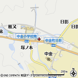 愛知県豊田市中金町日影周辺の地図