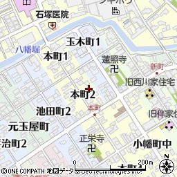 滋賀県近江八幡市本町2丁目9周辺の地図