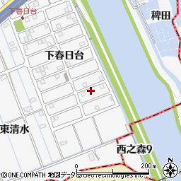 愛知県津島市鹿伏兎町下春日台16-4周辺の地図