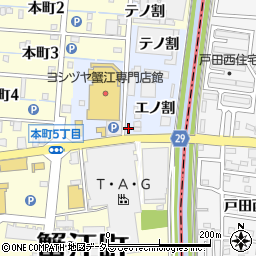愛知県海部郡蟹江町蟹江本町エノ割1-4周辺の地図