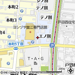 愛知県海部郡蟹江町蟹江本町エノ割16-4周辺の地図