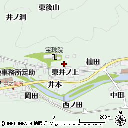 愛知県豊田市足助町東井ノ上周辺の地図