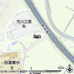 愛知県日進市米野木町北山周辺の地図