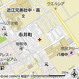 滋賀県近江八幡市市井町周辺の地図