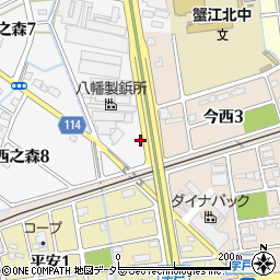 愛知県海部郡蟹江町西之森7丁目176周辺の地図