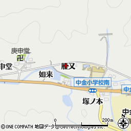 愛知県豊田市中金町雁又周辺の地図
