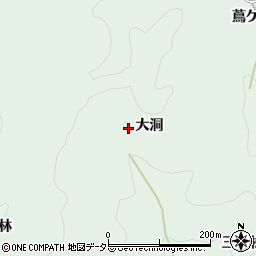 愛知県豊田市足助町大洞周辺の地図