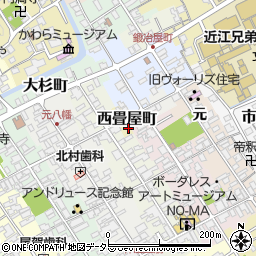 滋賀県近江八幡市西畳屋町周辺の地図