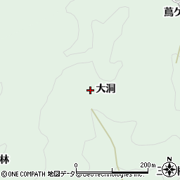 愛知県豊田市足助町（大洞）周辺の地図
