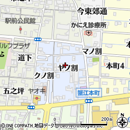 愛知県海部郡蟹江町蟹江本町ヤノ割周辺の地図