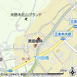 愛知県日進市三本木町大根周辺の地図