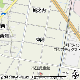 愛知県愛西市西保町（東浦）周辺の地図