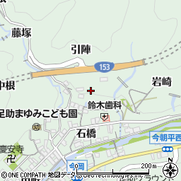 愛知県豊田市足助町引陣6周辺の地図