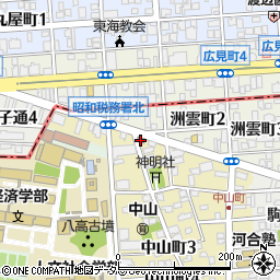 名古屋中山郵便局周辺の地図
