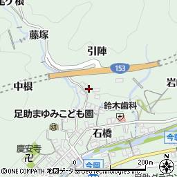 愛知県豊田市足助町引陣周辺の地図