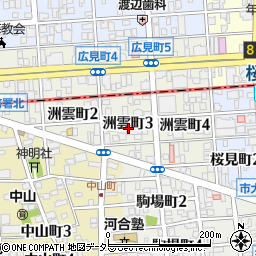愛知県名古屋市瑞穂区洲雲町周辺の地図