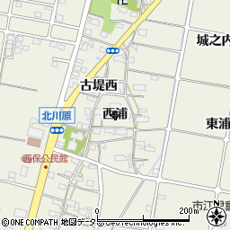 愛知県愛西市西保町西浦周辺の地図