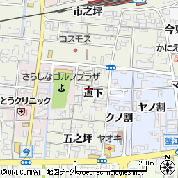 愛知県海部郡蟹江町今道下周辺の地図