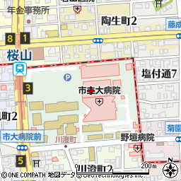 名古屋市立大学　事務局・企画広報課・監査室周辺の地図