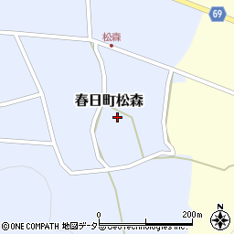 兵庫県丹波市春日町松森421周辺の地図