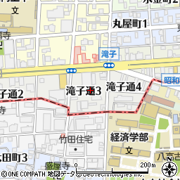 愛知県名古屋市昭和区滝子通周辺の地図