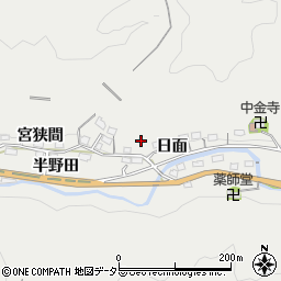 愛知県豊田市中金町日面周辺の地図
