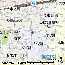 愛知県海部郡蟹江町蟹江本町ヤノ割1-1周辺の地図