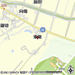 愛知県豊田市田籾町東畑周辺の地図