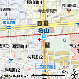 名古屋市役所交通局　地下鉄桜通線桜山駅周辺の地図
