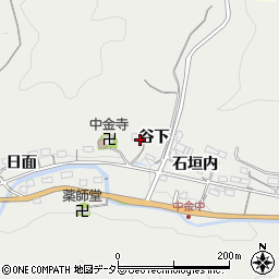 愛知県豊田市中金町（谷下）周辺の地図