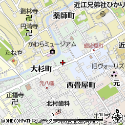 滋賀県近江八幡市玉屋町周辺の地図
