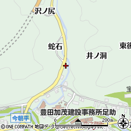 愛知県豊田市足助町蛇石周辺の地図
