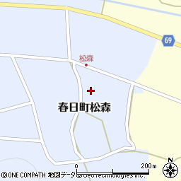 兵庫県丹波市春日町松森75周辺の地図