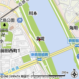 愛知県名古屋市中川区富田町大字前田北堤周辺の地図