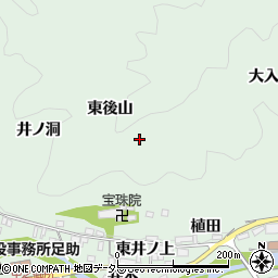 愛知県豊田市足助町東後山周辺の地図