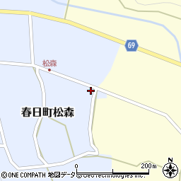 兵庫県丹波市春日町松森54-1周辺の地図