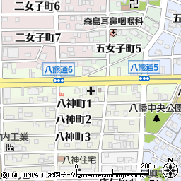 名古屋八幡郵便局周辺の地図