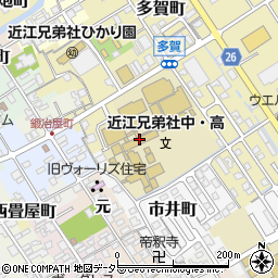近江兄弟社中学校周辺の地図