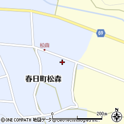 兵庫県丹波市春日町松森70周辺の地図