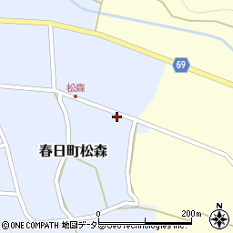兵庫県丹波市春日町松森71周辺の地図