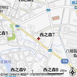 愛知県海部郡蟹江町西之森7丁目26周辺の地図