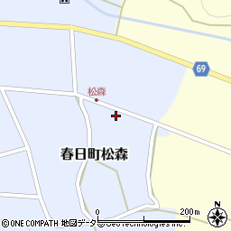 兵庫県丹波市春日町松森56周辺の地図