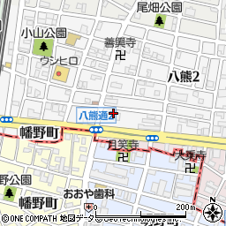 中日新聞　八熊専売店周辺の地図