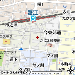 愛知県海部郡蟹江町今下六反田周辺の地図