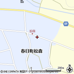 兵庫県丹波市春日町松森87周辺の地図