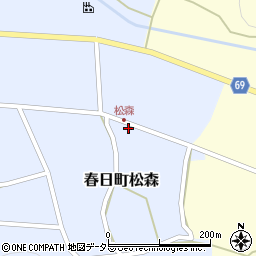 兵庫県丹波市春日町松森81周辺の地図