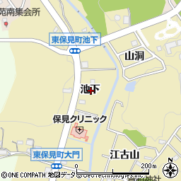 愛知県豊田市東保見町池下周辺の地図